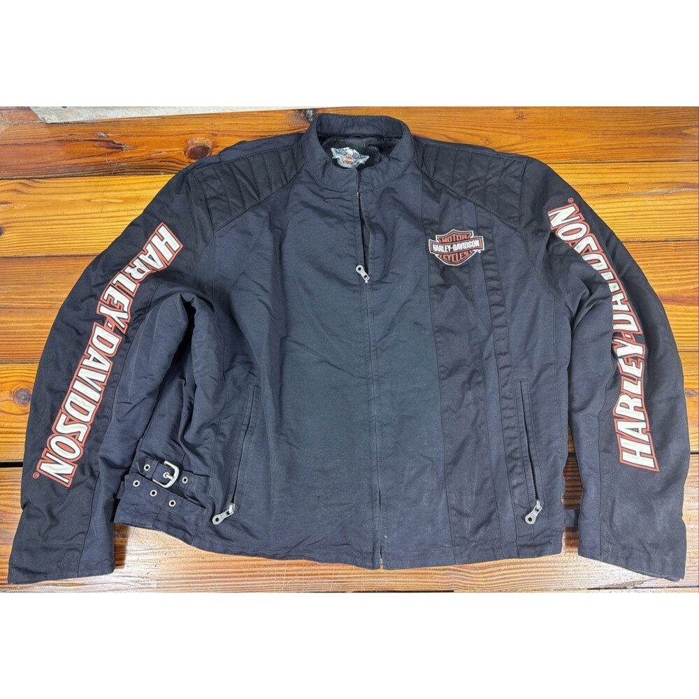 Men’s Harley Davidson Nylon Riding Bomber Biker Jacket Size XXL